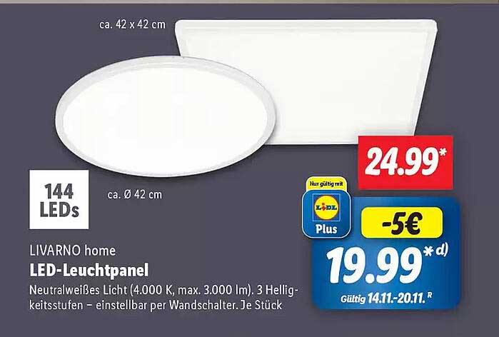 LIVARNO home LED-Leuchtenpanel