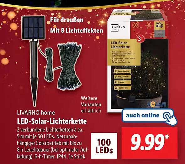 LIVARNO home LED-Solar-Lichterkette