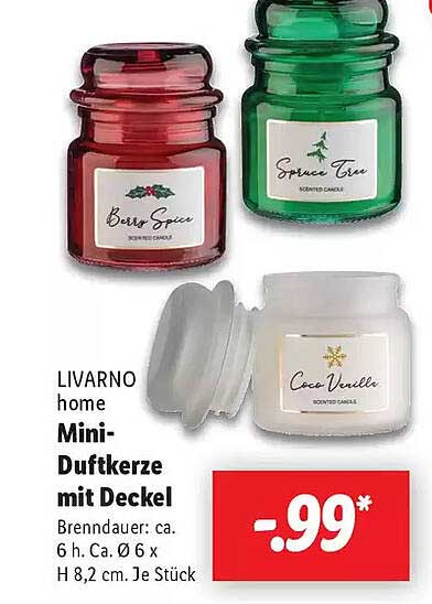 LIVARNO home Mini-Duftkerze mit Deckel