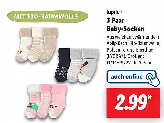 lupilu® 3 Paar Baby-Socken