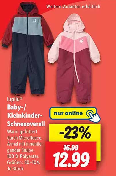 lupilu® Baby-/Kleinkinder-Schneeoverall