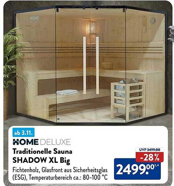 Traditionelle Sauna SHADOW XL Big