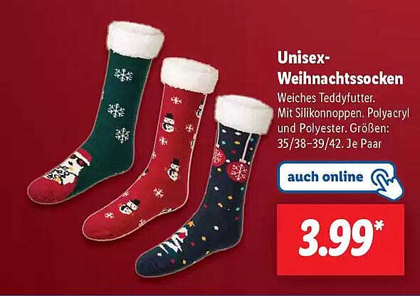 Unisex-Weihnachtssocken