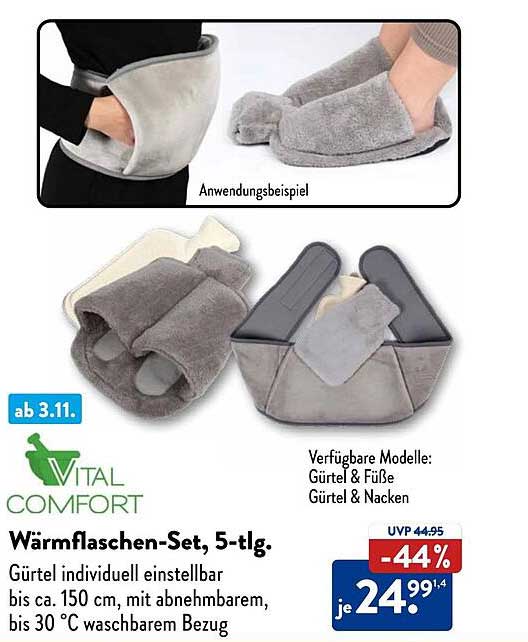 Wärmflaschen-Set, 5-tlg.