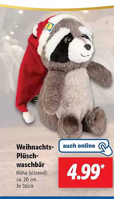 Weihnachts-Plüschwaschbär