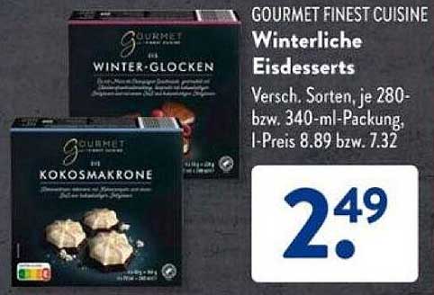 Winterliche Eisdesserts